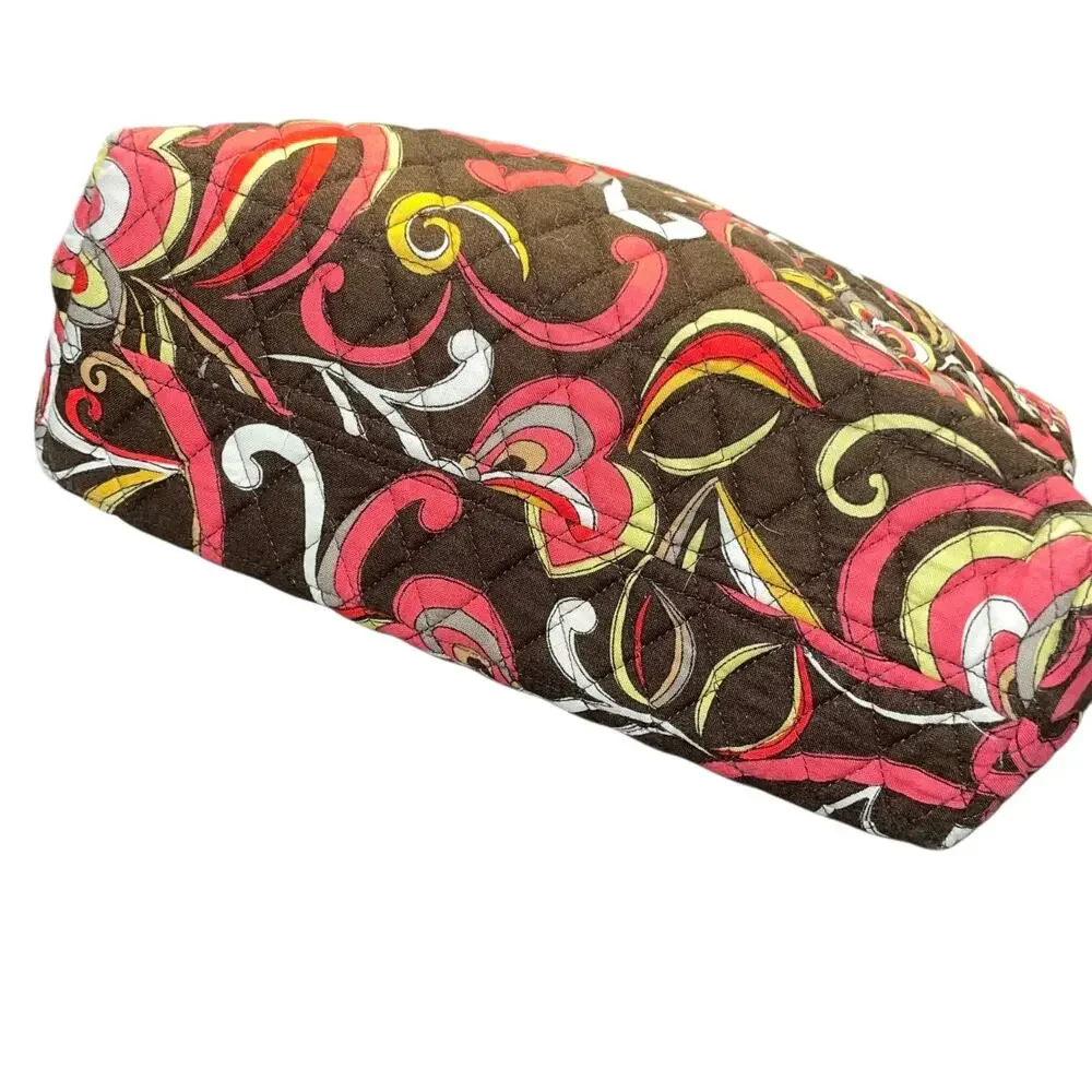 Vera Bradley Retired Puccini Floral Tote Shoulder Bag Purse Toggle Brown Orange